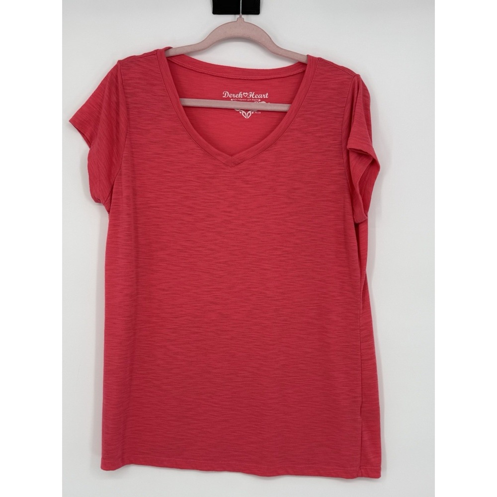 Derek Heart Women's Vneck Short Sleeve 1X